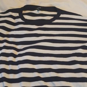 White with navy stripes sweater